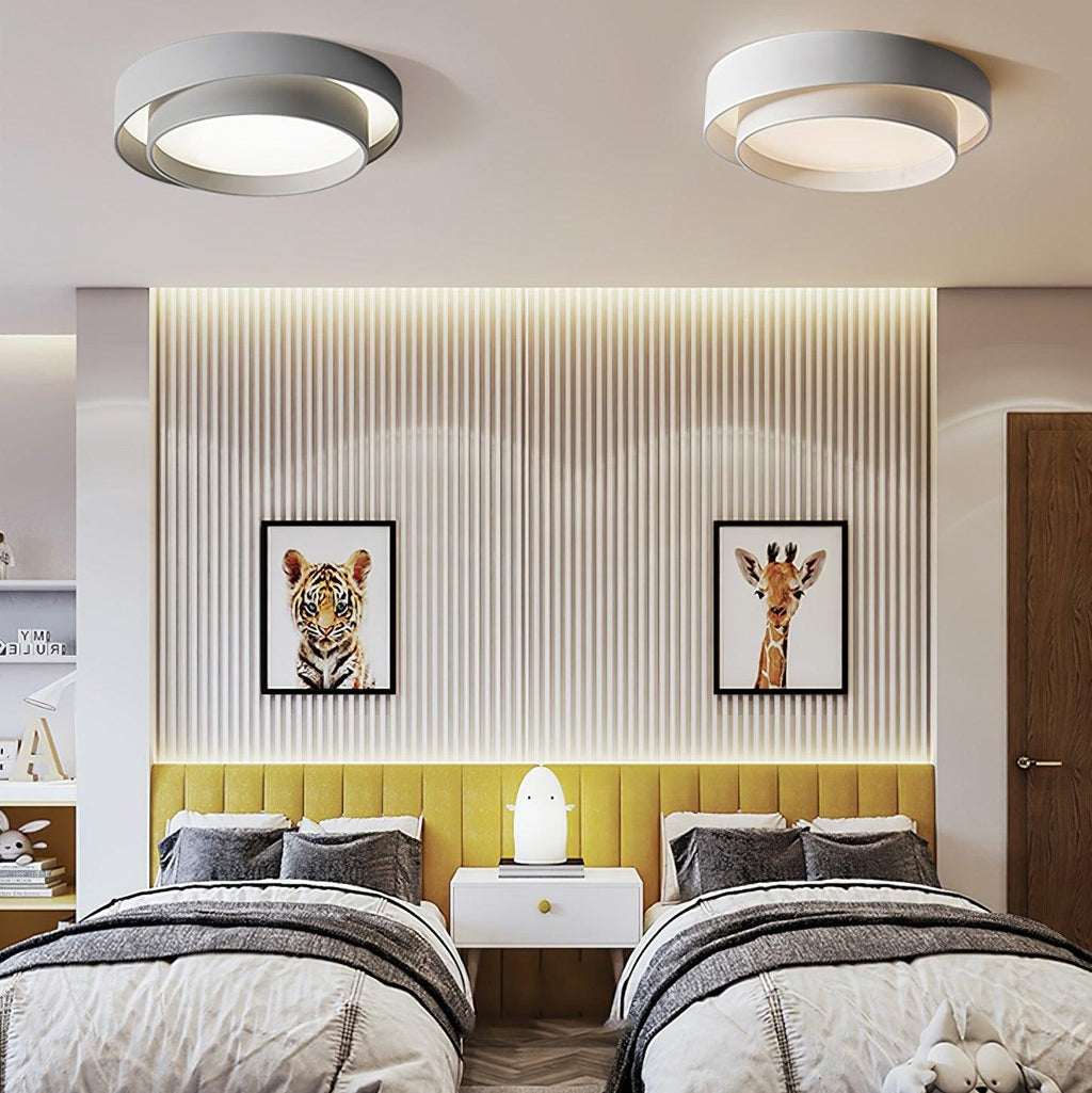 Lustra Ceiling Light Double Layers Modern Cylinder