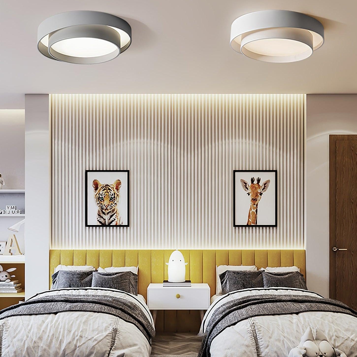 Lustra Ceiling Light Double Layers Modern Cylinder