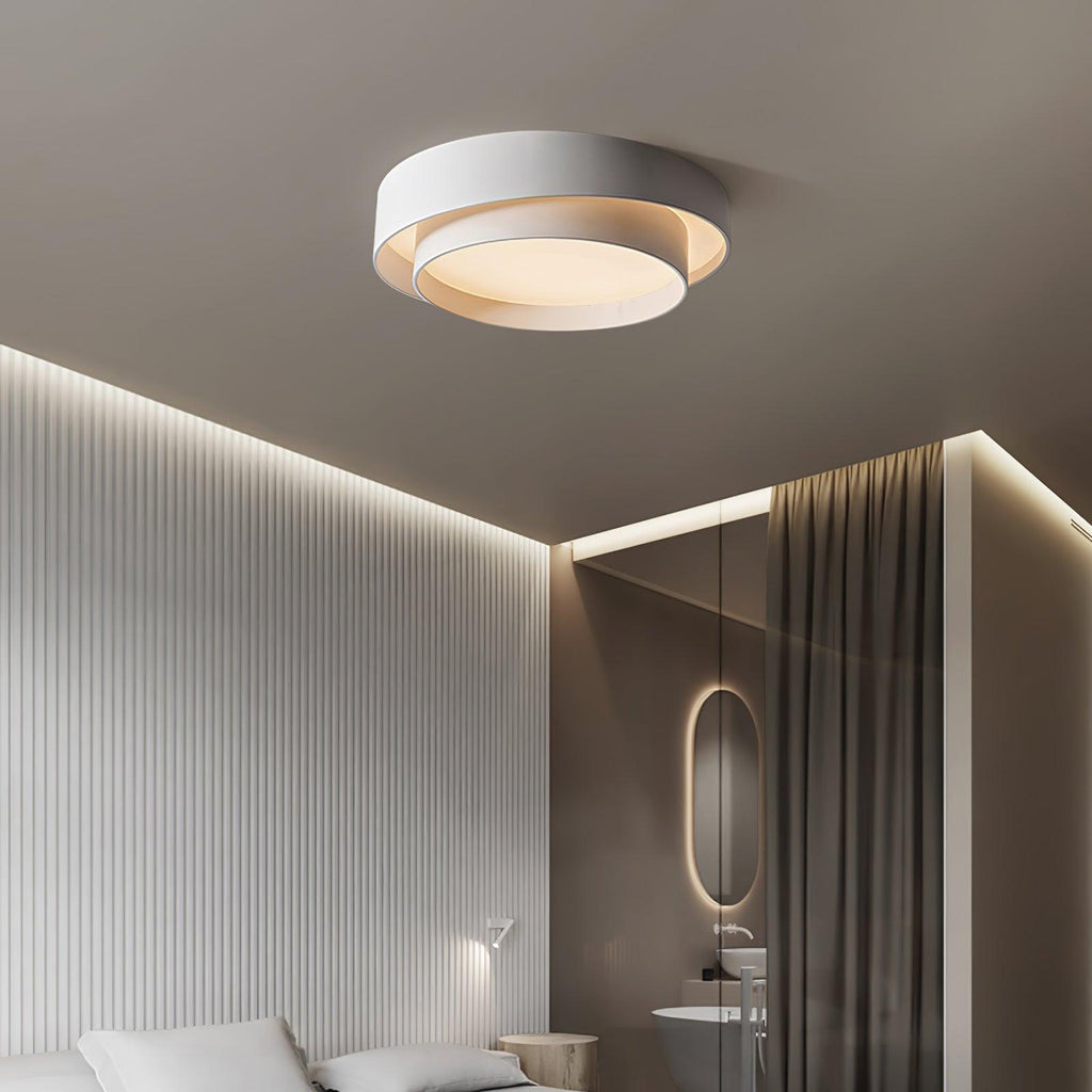 Arisha Ceiling Lamp Double Ring Gray & Black & White Cylinder Shape - image 6