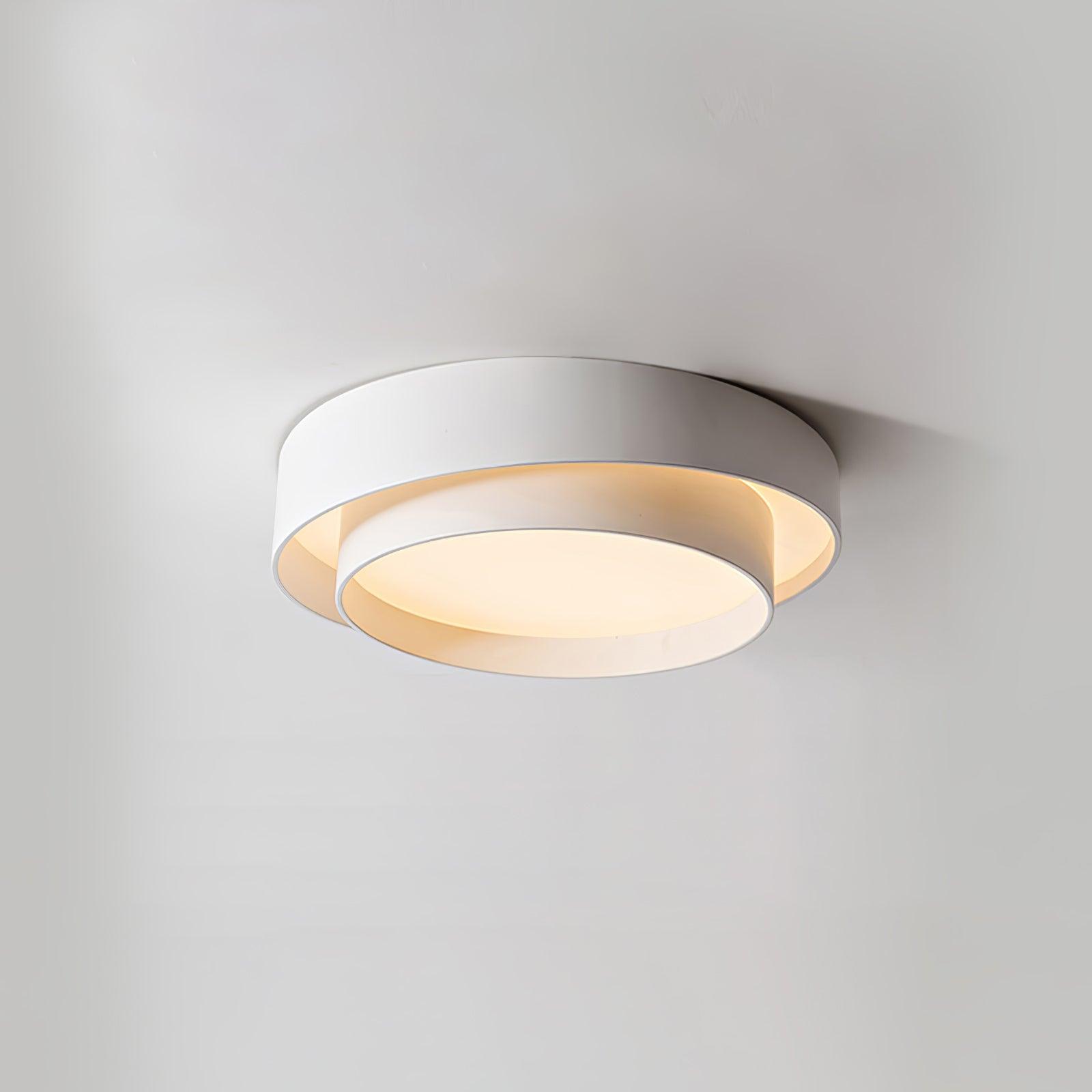 Arisha Ceiling Lamp Double Ring Gray & Black & White Cylinder Shape - Letslighting