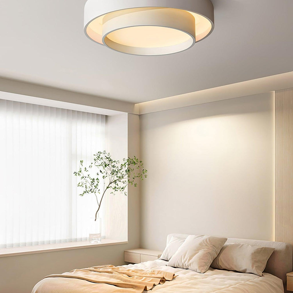 Lustra Ceiling Light Double Layers Modern Cylinder