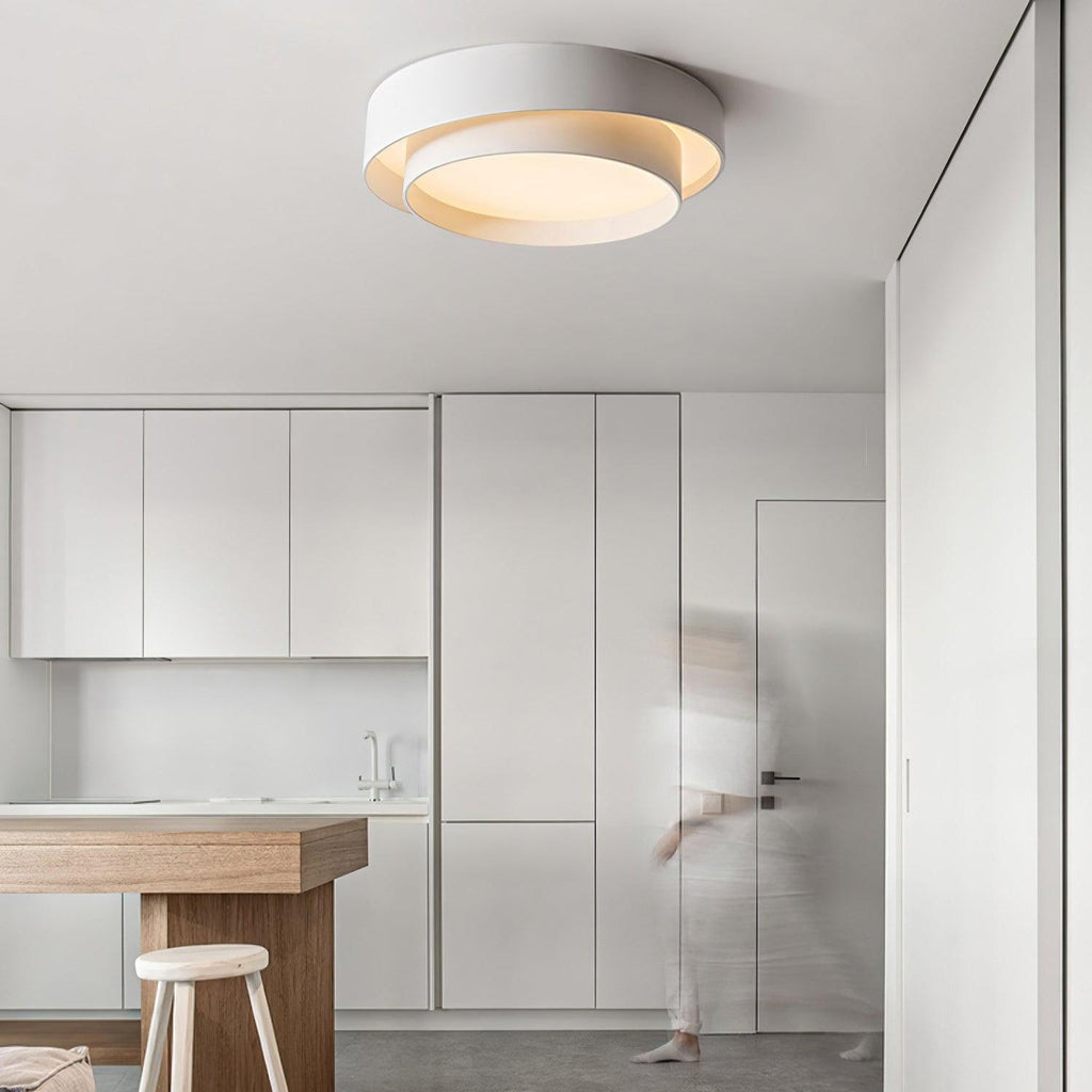 Lustra Ceiling Light Double Layers Modern Cylinder