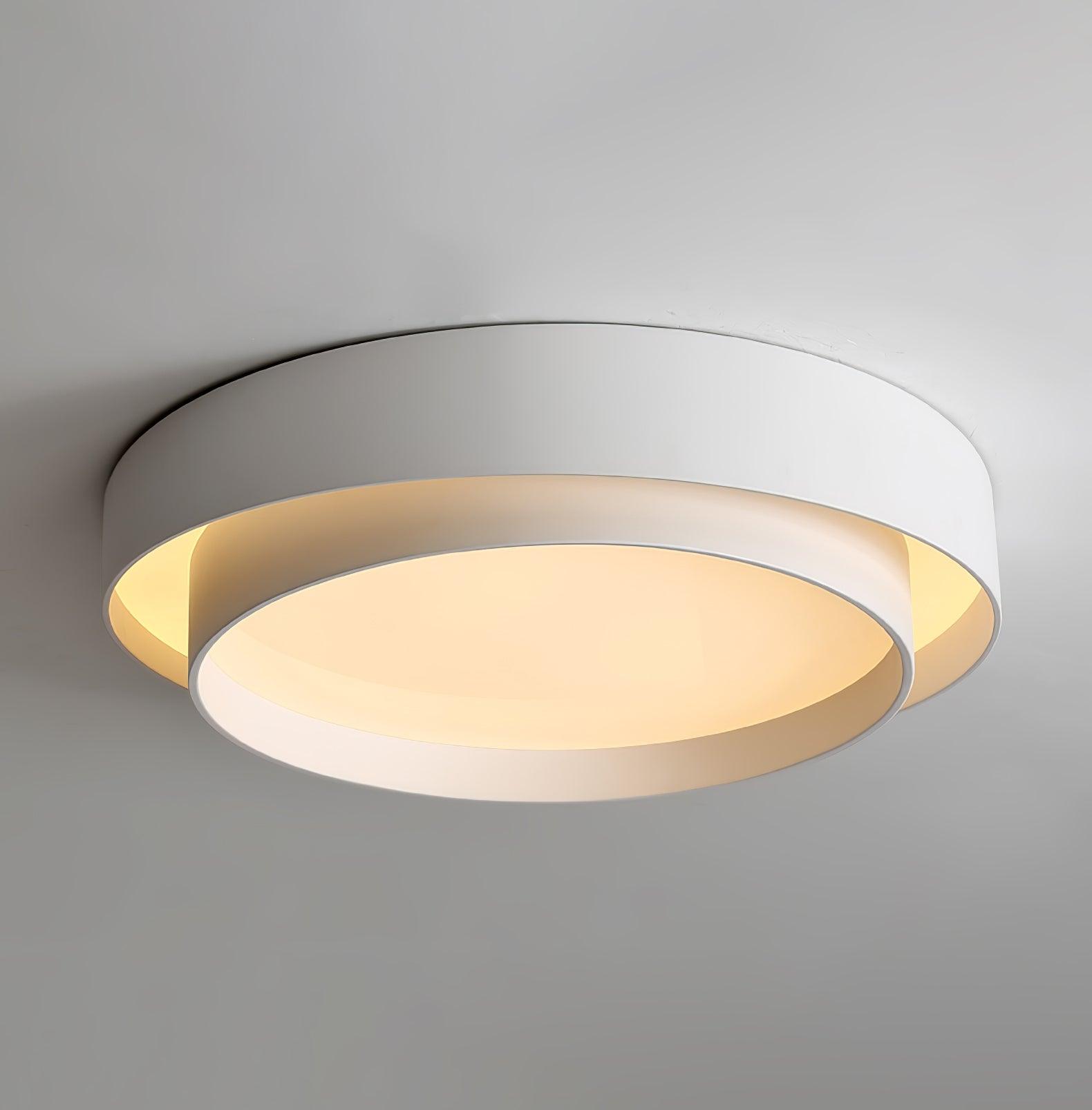 Arisha Ceiling Lamp Double Ring Gray & Black & White Cylinder Shape - image 13