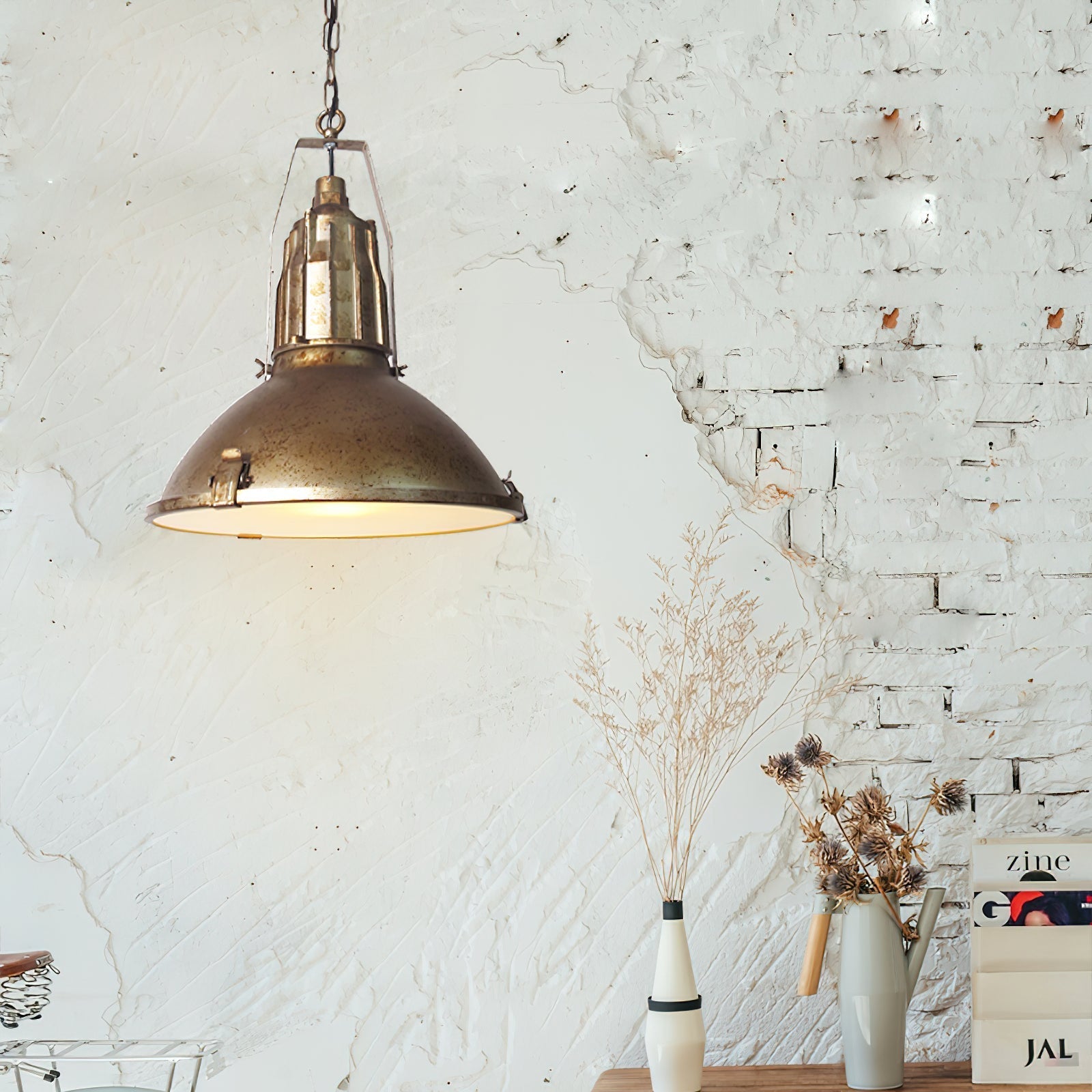 Coshae Vintage Industrial Glass Pendant Light