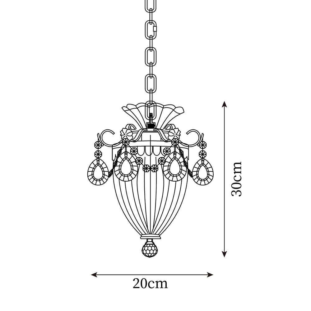 Pendant Lamp Vintage Glamour Crystal Drops Dining Table Accent
