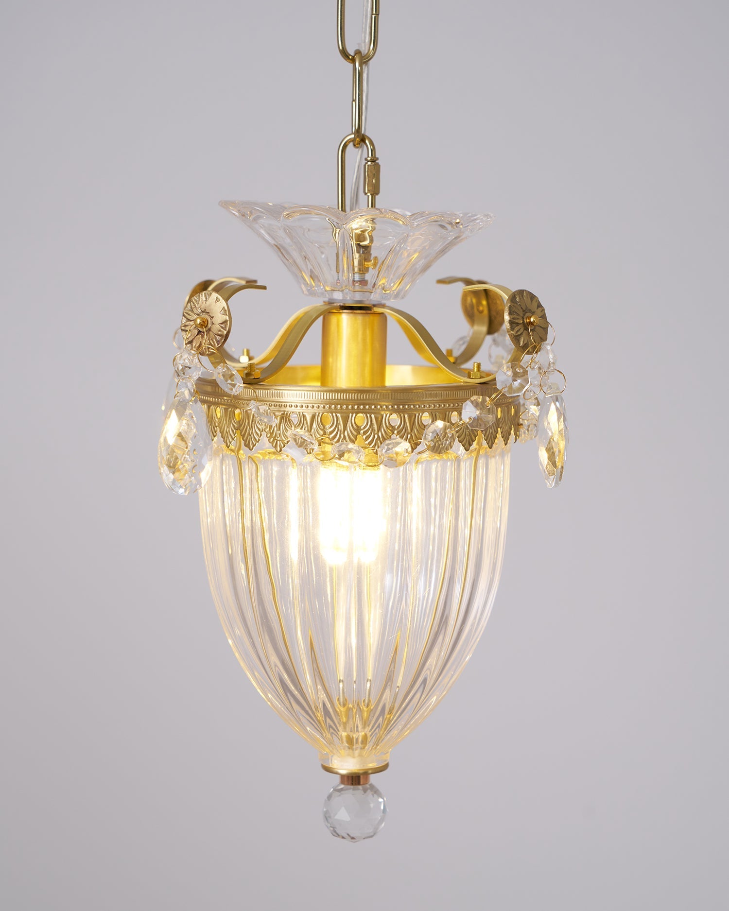 Pendant Lamp Vintage Glamour Crystal Drops Dining Table Accent