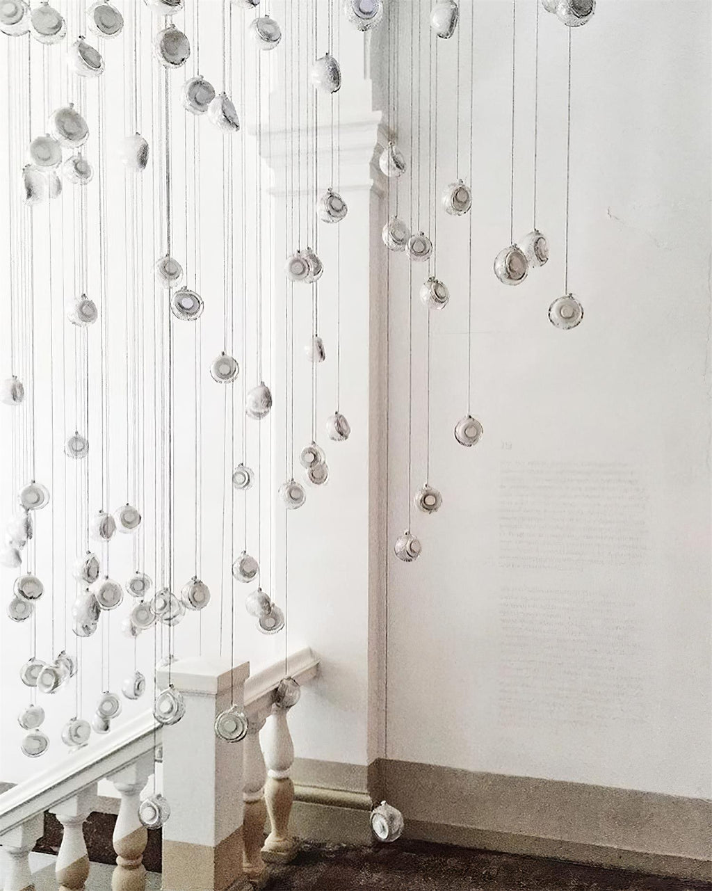 Chandelier Mesh Glass Orbs Cluster Frame Modern Minimalist