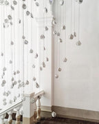 Chandelier Mesh Glass Orbs Cluster Frame Modern Minimalist