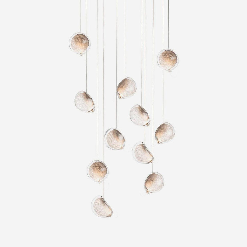 Chandelier Mesh Glass Orbs Cluster Frame Modern Minimalist