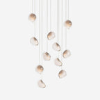 Chandelier Mesh Glass Orbs Cluster Frame Modern Minimalist