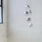Chandelier Mesh Glass Orbs Cluster Frame Modern Minimalist