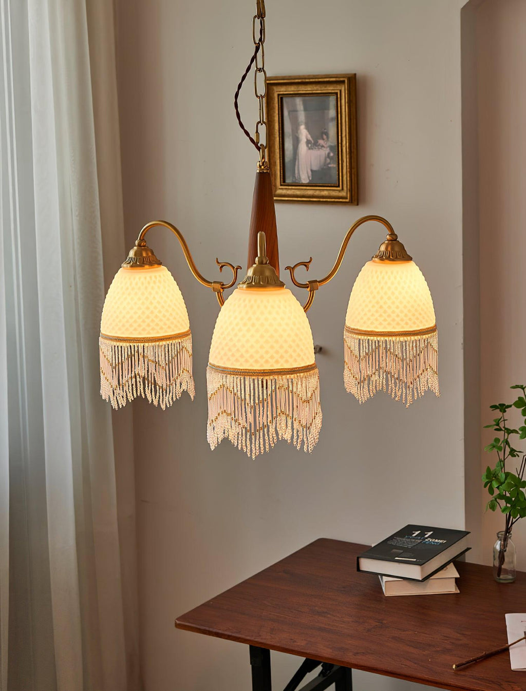 Aurora Chandelier Tassel Glass Vintage