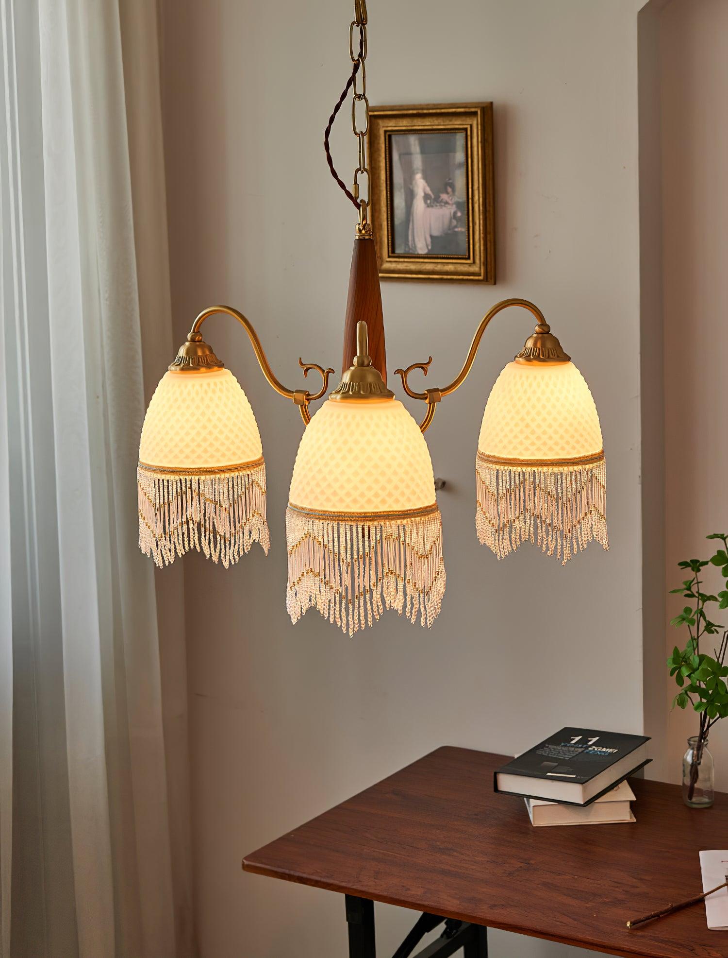 Aurora Chandelier Tassel Glass Vintage