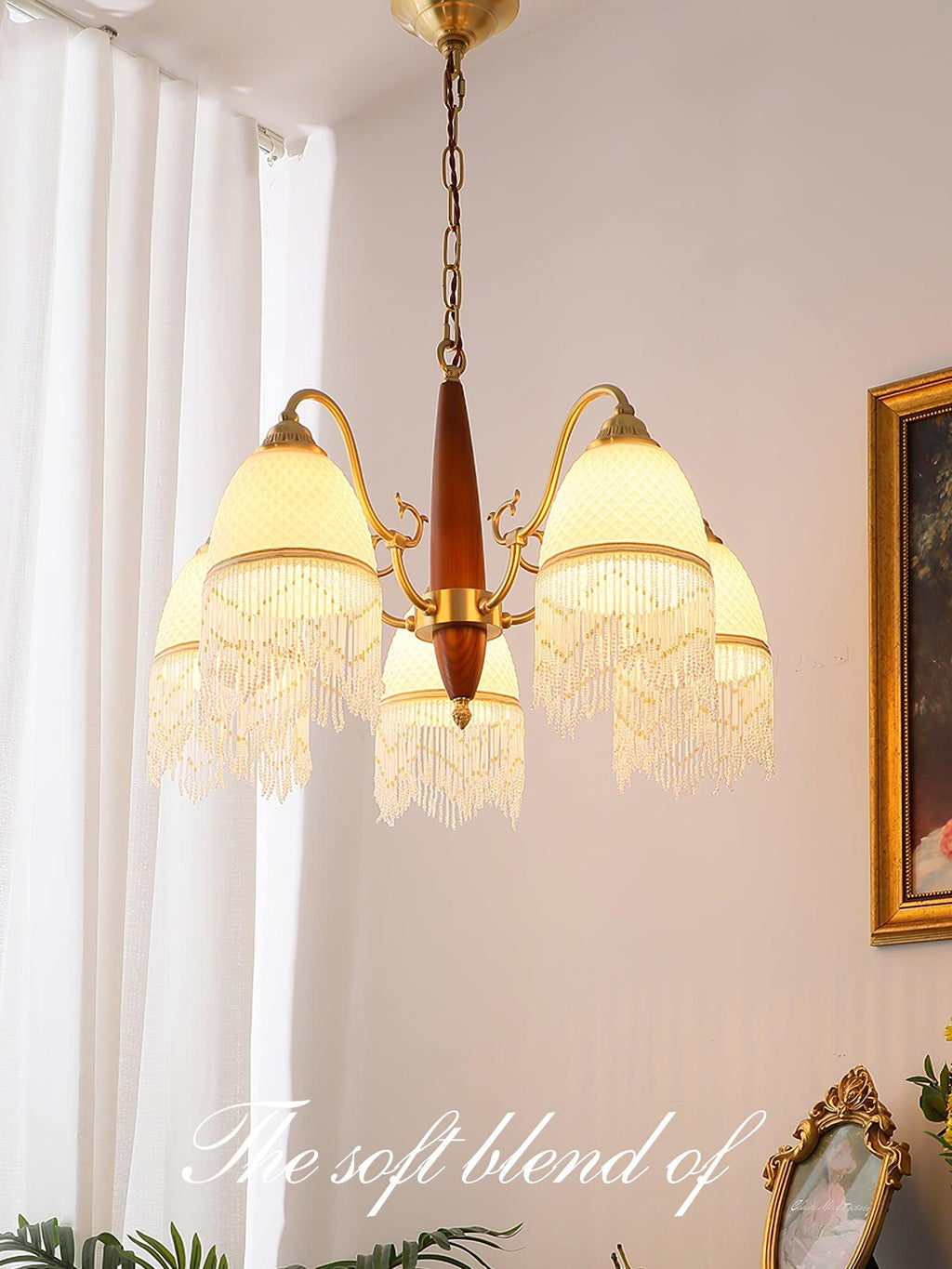 Aurora Chandelier Tassel Glass Vintage