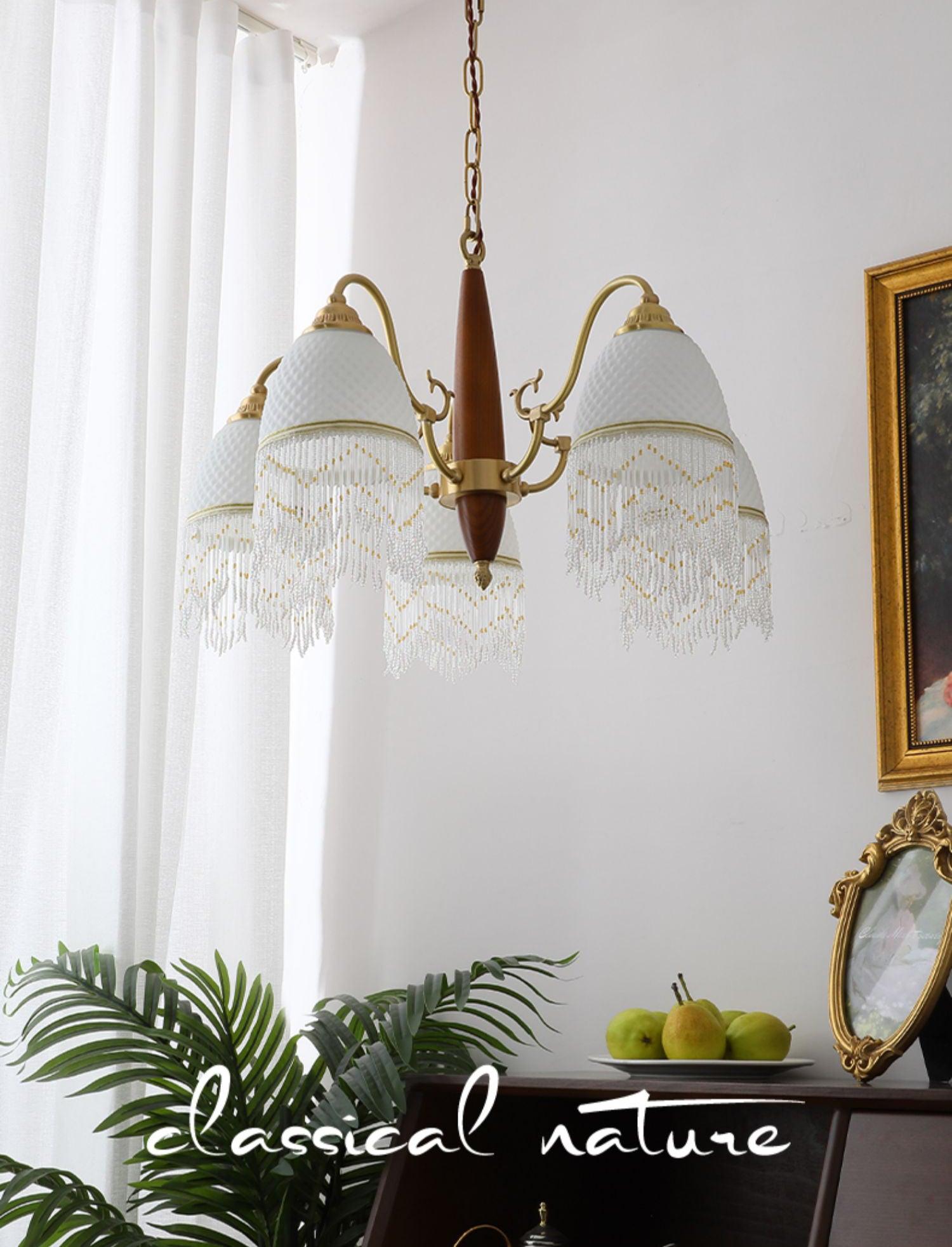 Aurora Chandelier Tassel Glass Vintage