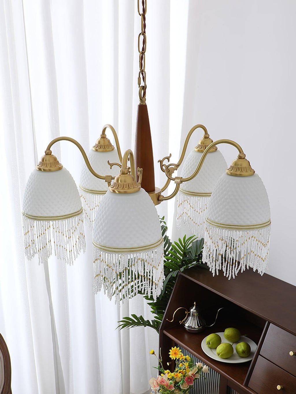 Aurora Chandelier Tassel Glass Vintage