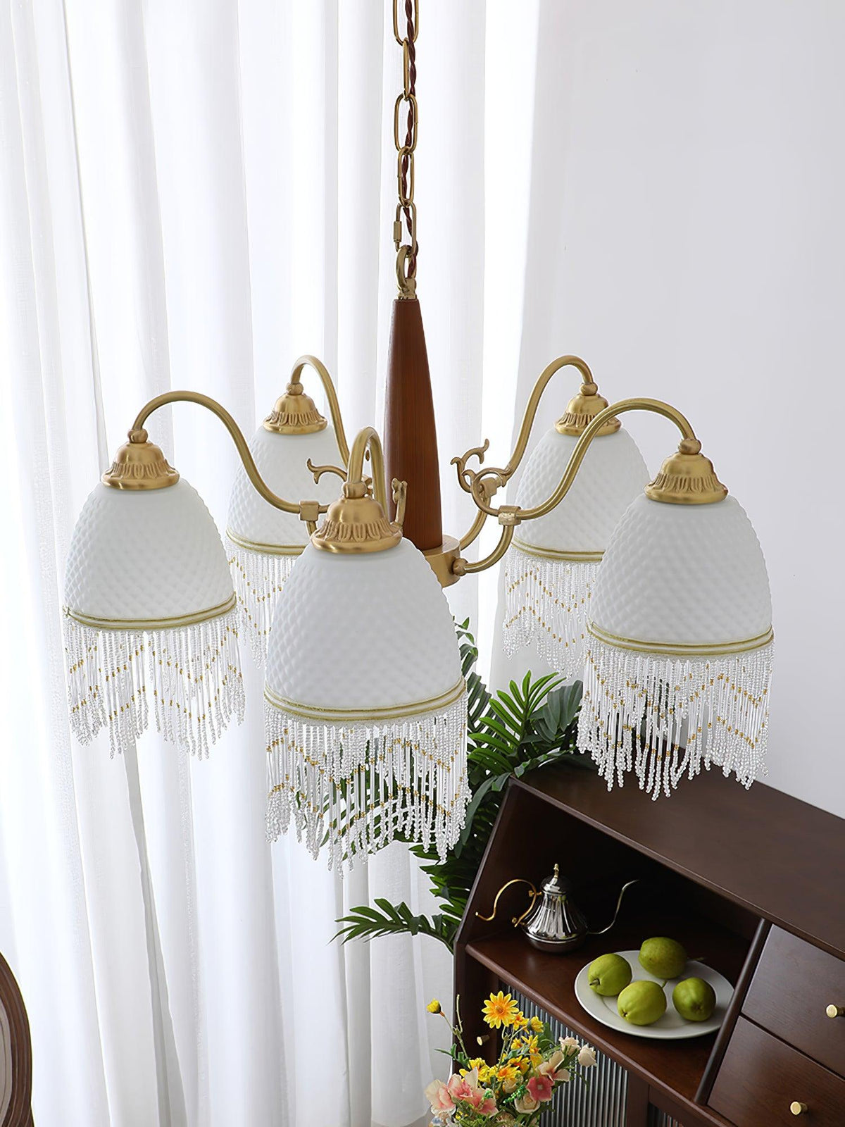 Aurora Chandelier Tassel Glass Vintage