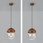 Aged Modern Minimalist Dome Glass Pendant Light