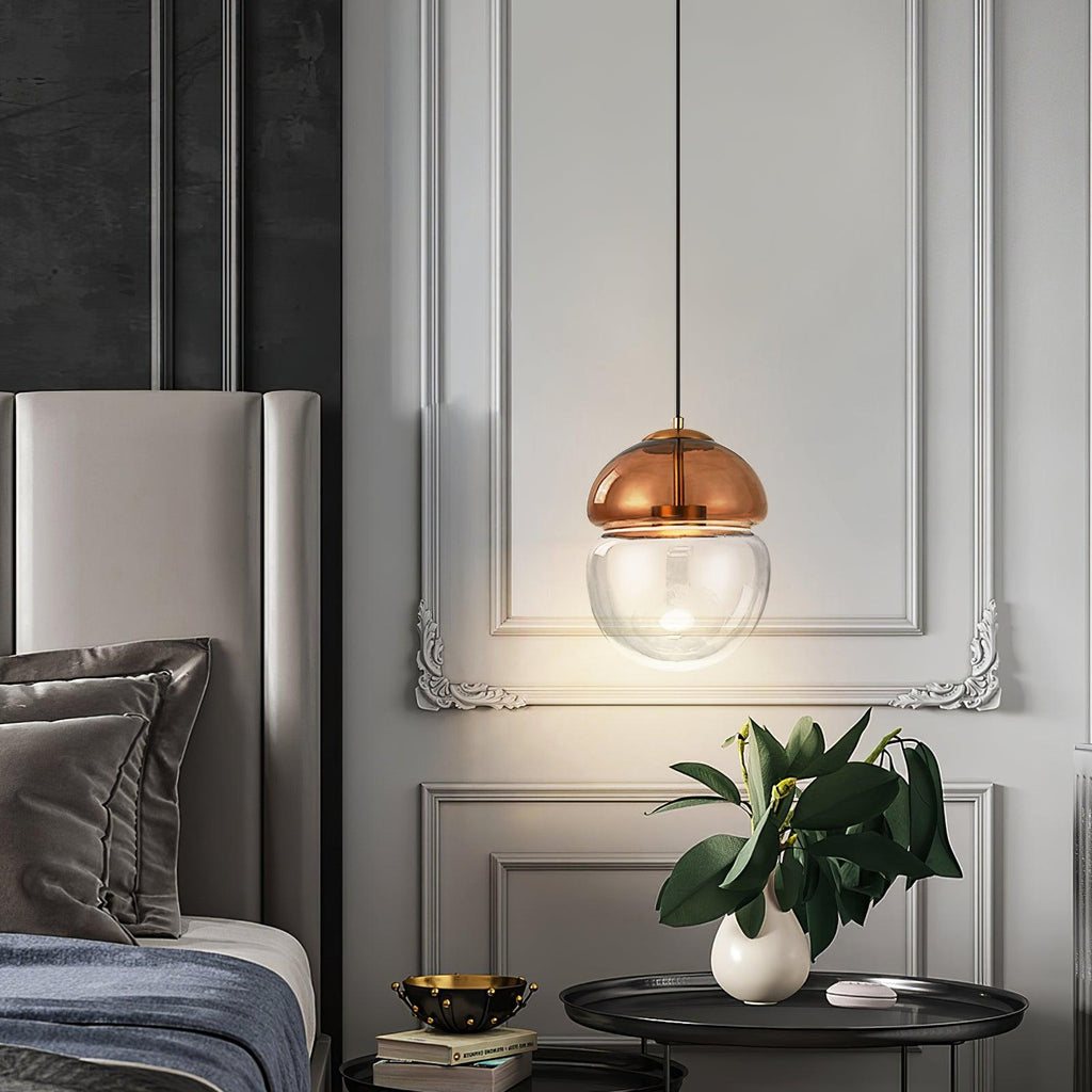 Aged Modern Minimalist Dome Glass Pendant Light
