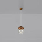 Aged Modern Minimalist Dome Glass Pendant Light