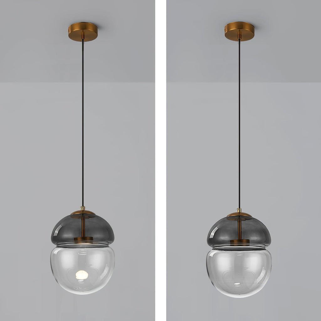 Aged Modern Minimalist Dome Glass Pendant Light