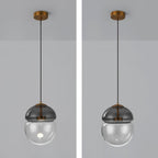 Aged Modern Minimalist Dome Glass Pendant Light