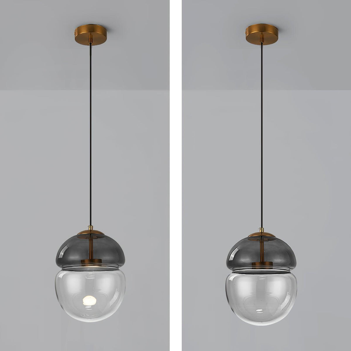Aged Modern Minimalist Dome Glass Pendant Light