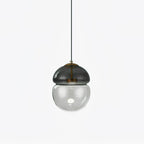 Aged Modern Minimalist Dome Glass Pendant Light