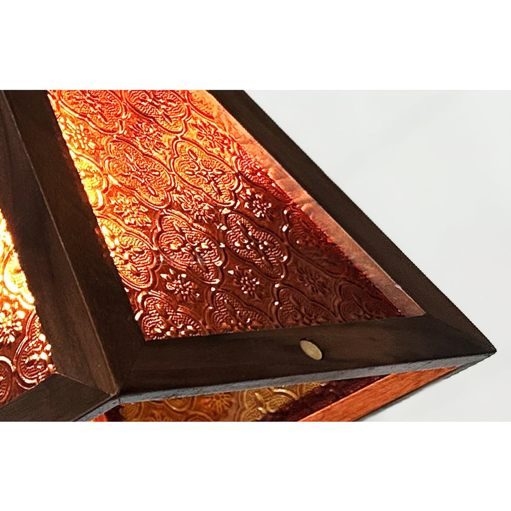Alsorisra Elegance Vintage Glass Wood Pendant Light