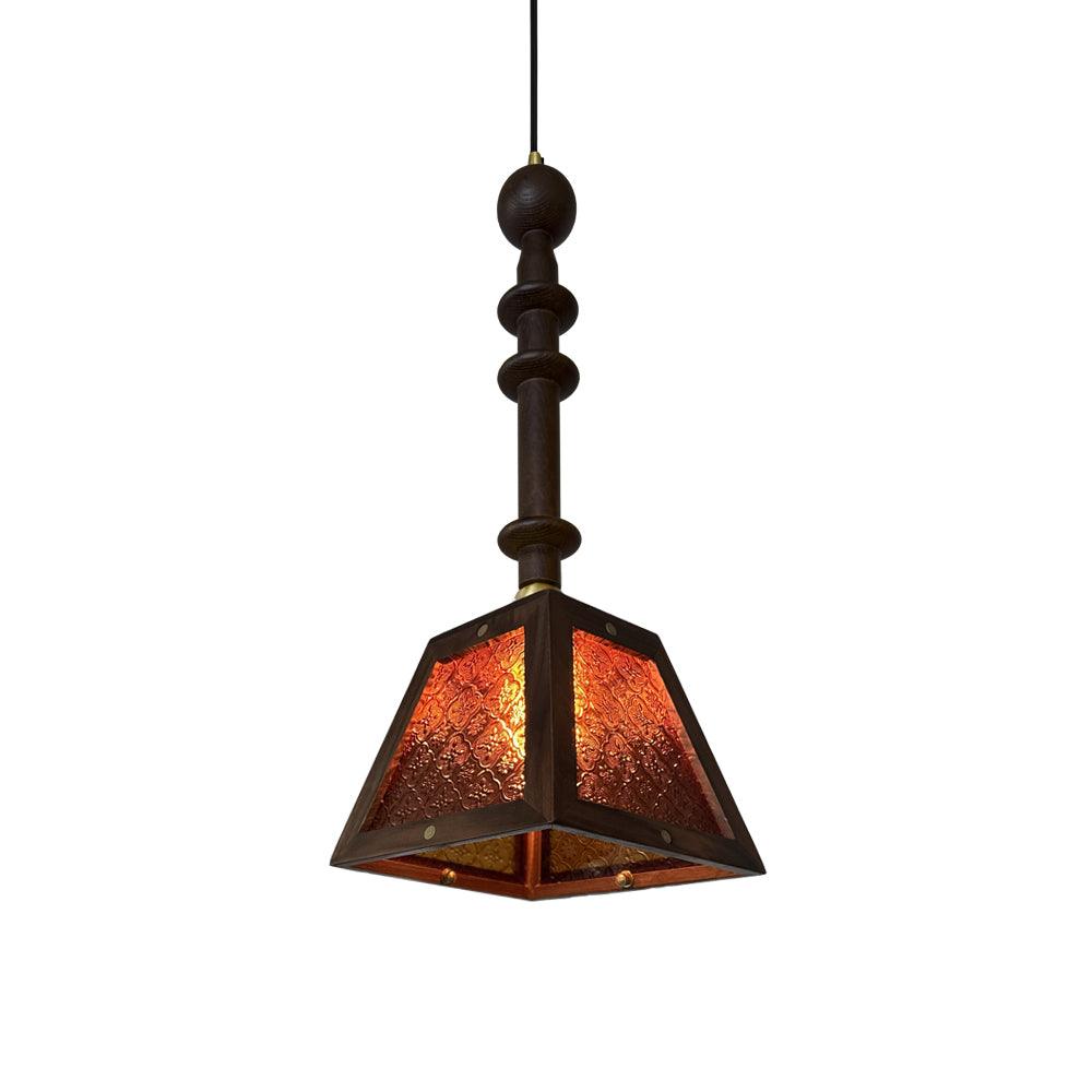 Alsorisra Elegance Vintage Glass Wood Pendant Light