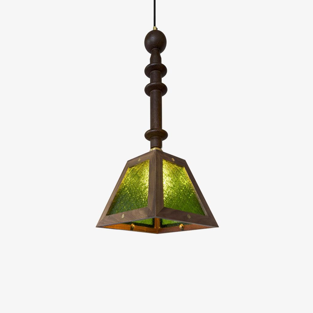 Alsorisra Elegance Vintage Glass Wood Pendant Light