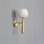 Eurzorion Floral Alabaster Brass Wall Light