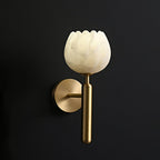 Eurzorion Floral Alabaster Brass Wall Light