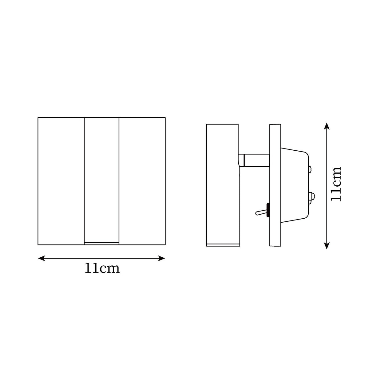 Astra  Micro Square Switched Sconce Spotlight