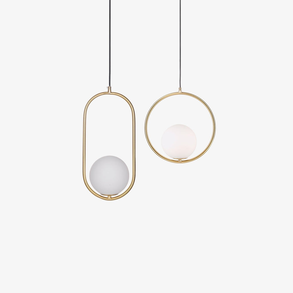 Ellipse Contemporary Brass Pendant Light