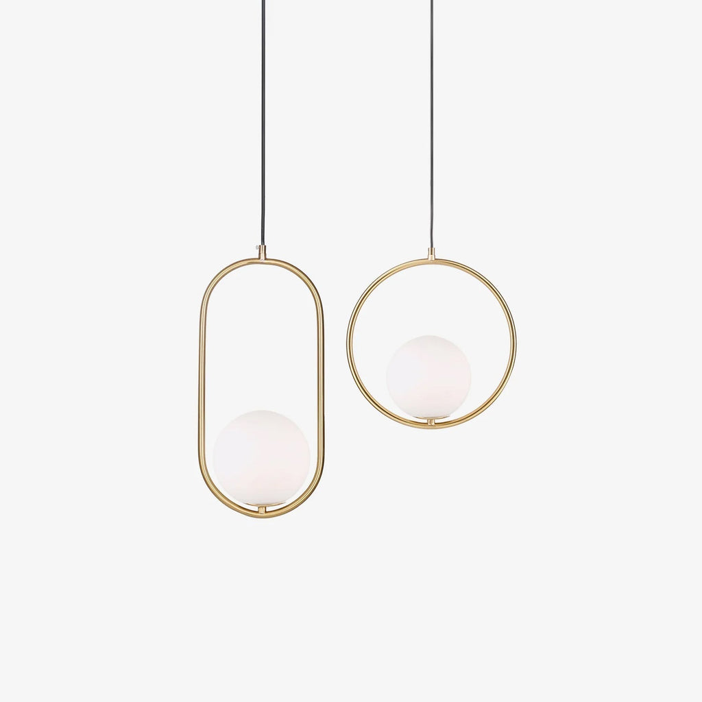 Ellipse Contemporary Brass Pendant Light