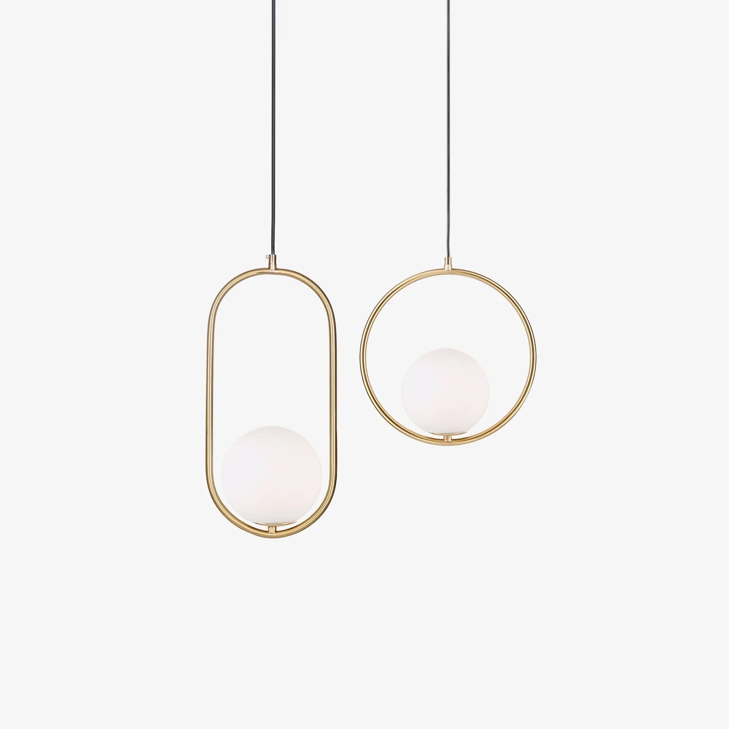 Ellipse Contemporary Brass Pendant Light
