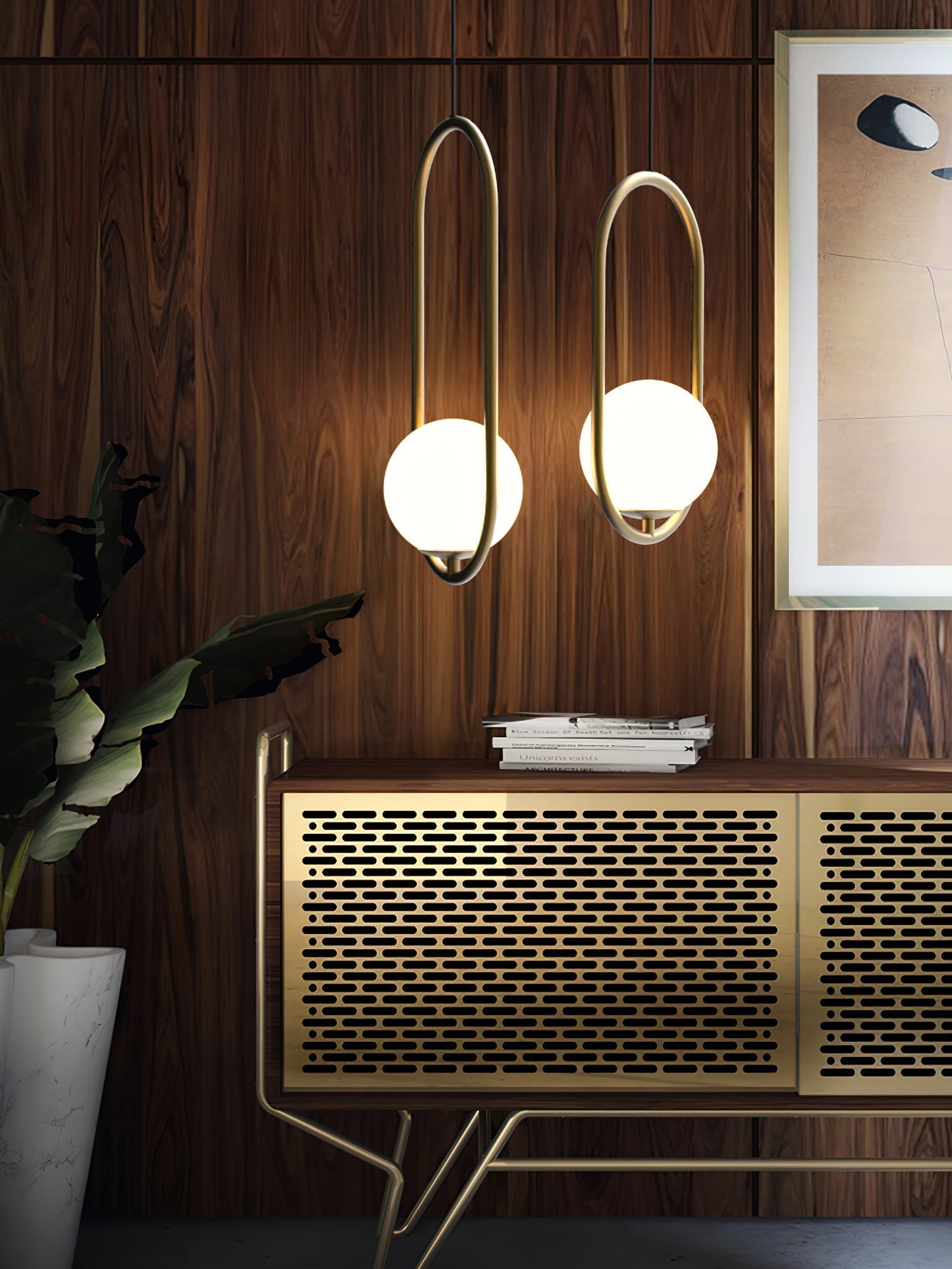 Lustra Pendant Lamp Brass Modern Ring