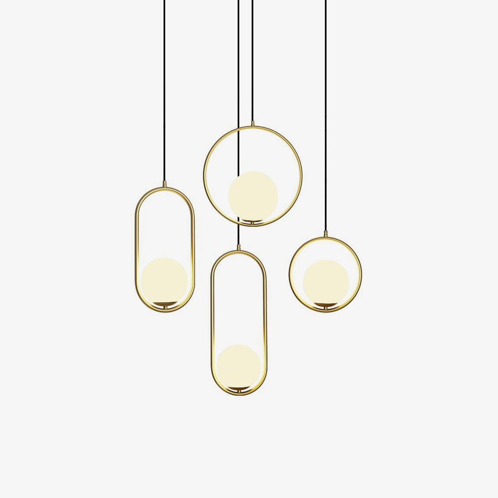 Lustra Pendant Lamp Brass Modern Ring