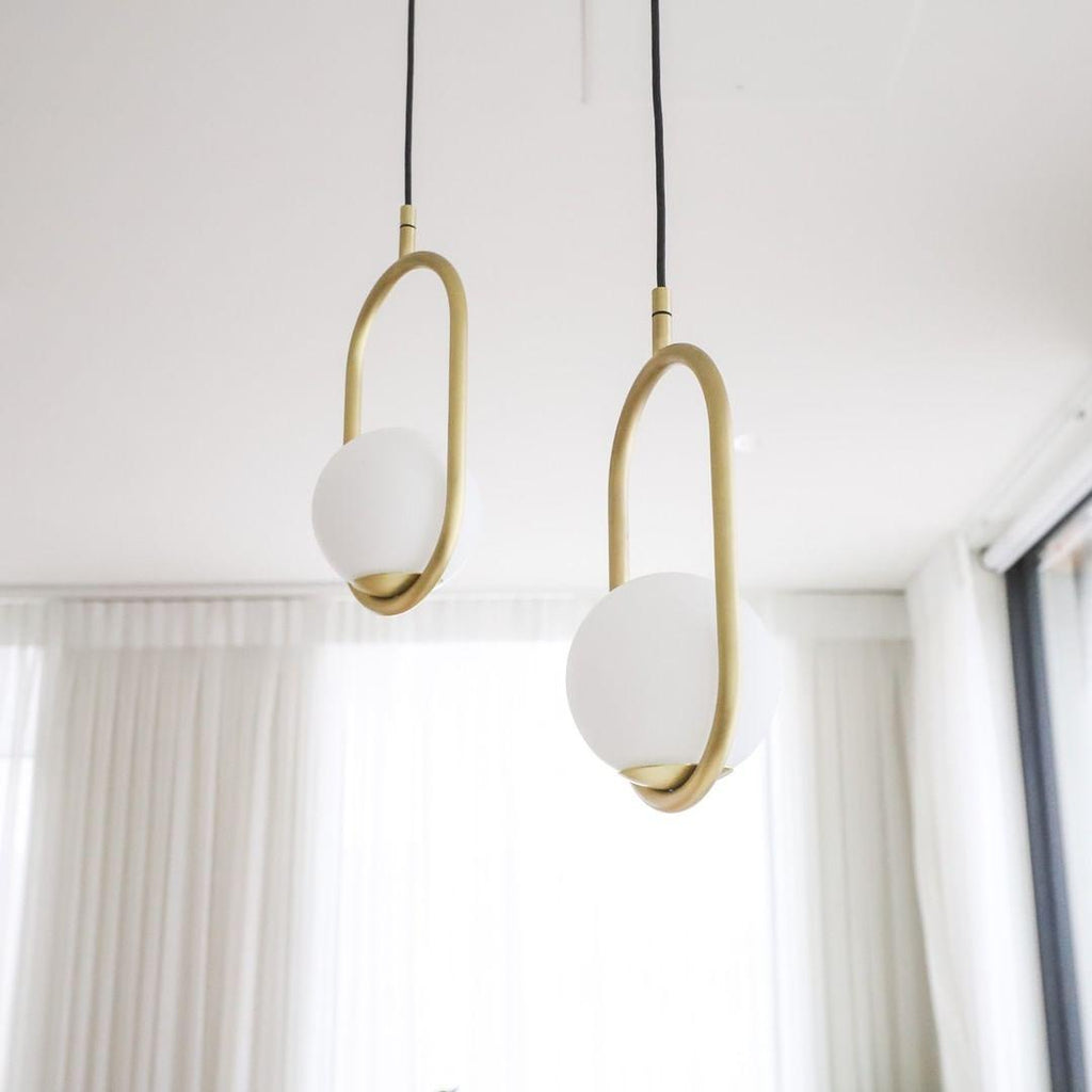 Ellipse Contemporary Brass Pendant Light