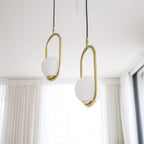 Ellipse Contemporary Brass Pendant Light