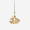 Aurelin Amber Glass Pendant Light with Brass Fittings