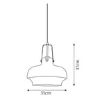 Aurelin Amber Glass Pendant Light with Brass Fittings