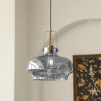 Aurelin Amber Glass Pendant Light with Brass Fittings
