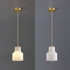 Ritta Alabaster Pendant Light Brass Luxurious