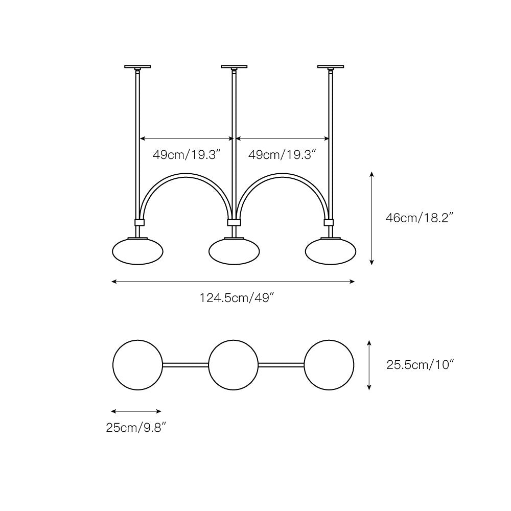 Lythean Modern Minimalist Linear Brass Glass Pendant Lamp
