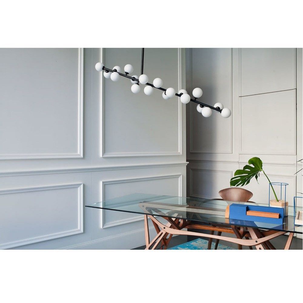Eshair Modern Minimalist Brass Glass Chandelier