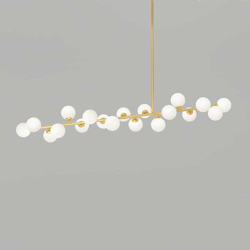 Eshair Modern Minimalist Brass Glass Chandelier