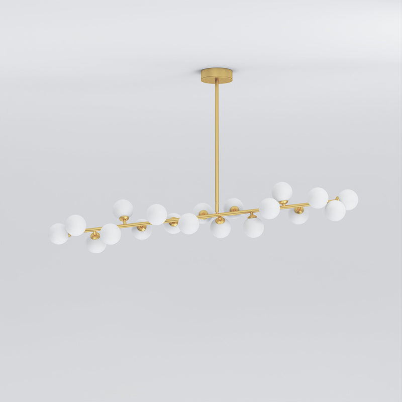 Eshair Modern Minimalist Brass Glass Chandelier