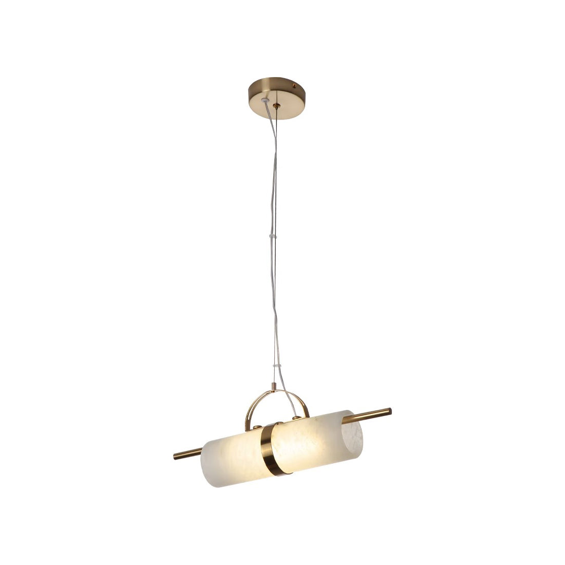 Atheor Modern Minimalist Cylindrical Alabaster Pendant Light